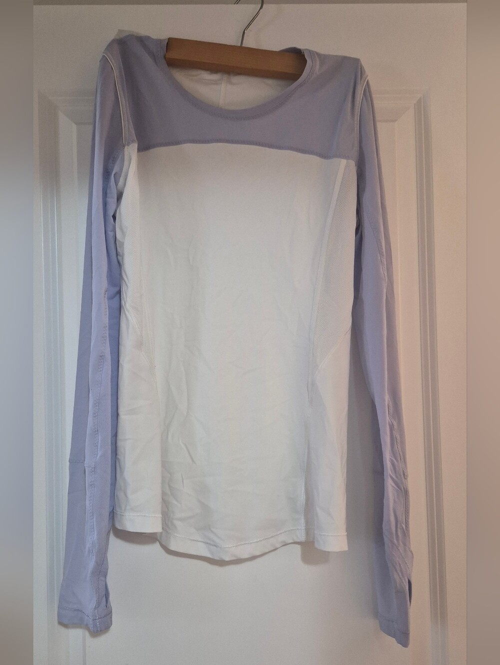 Lululemon Light Lavender and White Long-Sleeve Women's Top